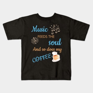 MUSIC & COFFEE LOVERS Kids T-Shirt